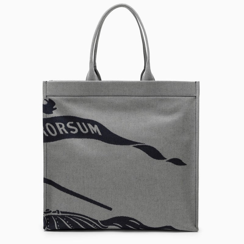 Burberry Medium Grey Canvas Tote Bag With Logo Men - 3
