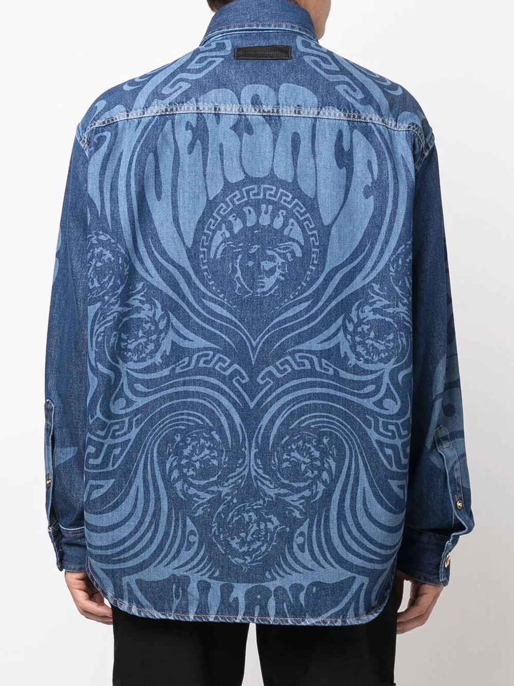 logo-print denim jacket - 4