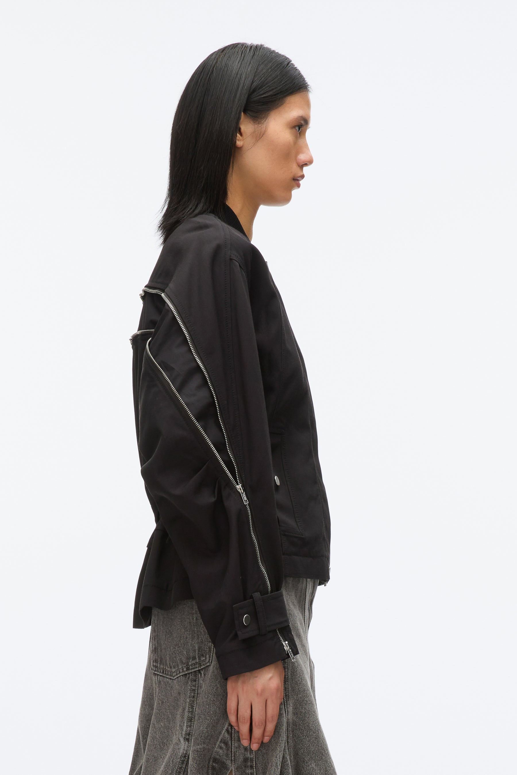 Zip Cocoon Back Bomber Jacket - 5
