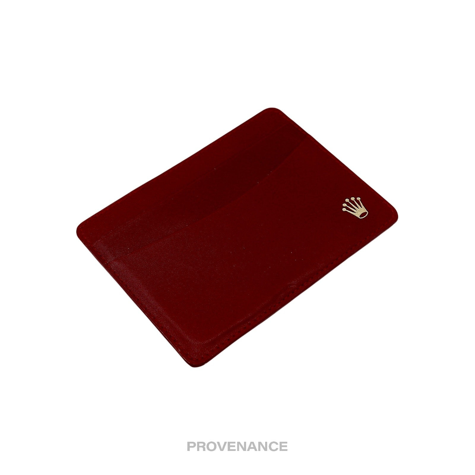 Rolex Card Holder Wallet - Red Leather - 4