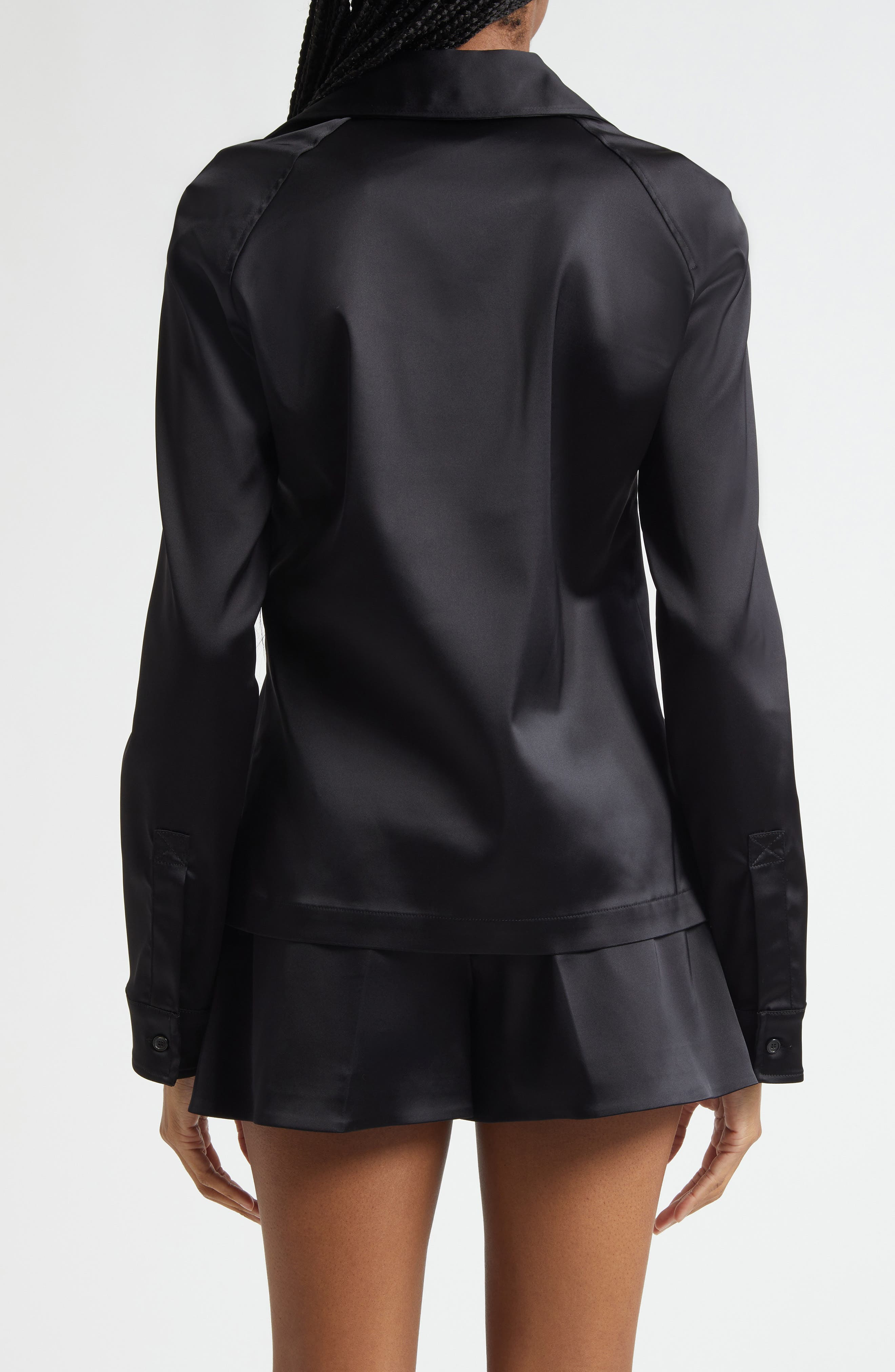JW Anderson Loong Sleeve Polo Top in 999 Black at Nordstrom - 3