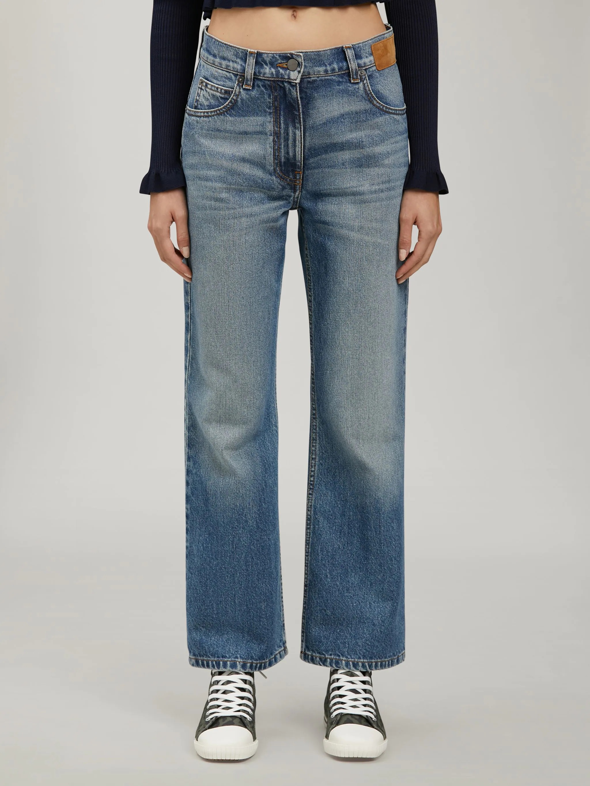 STAR FLARE DENIM PANTS - 3