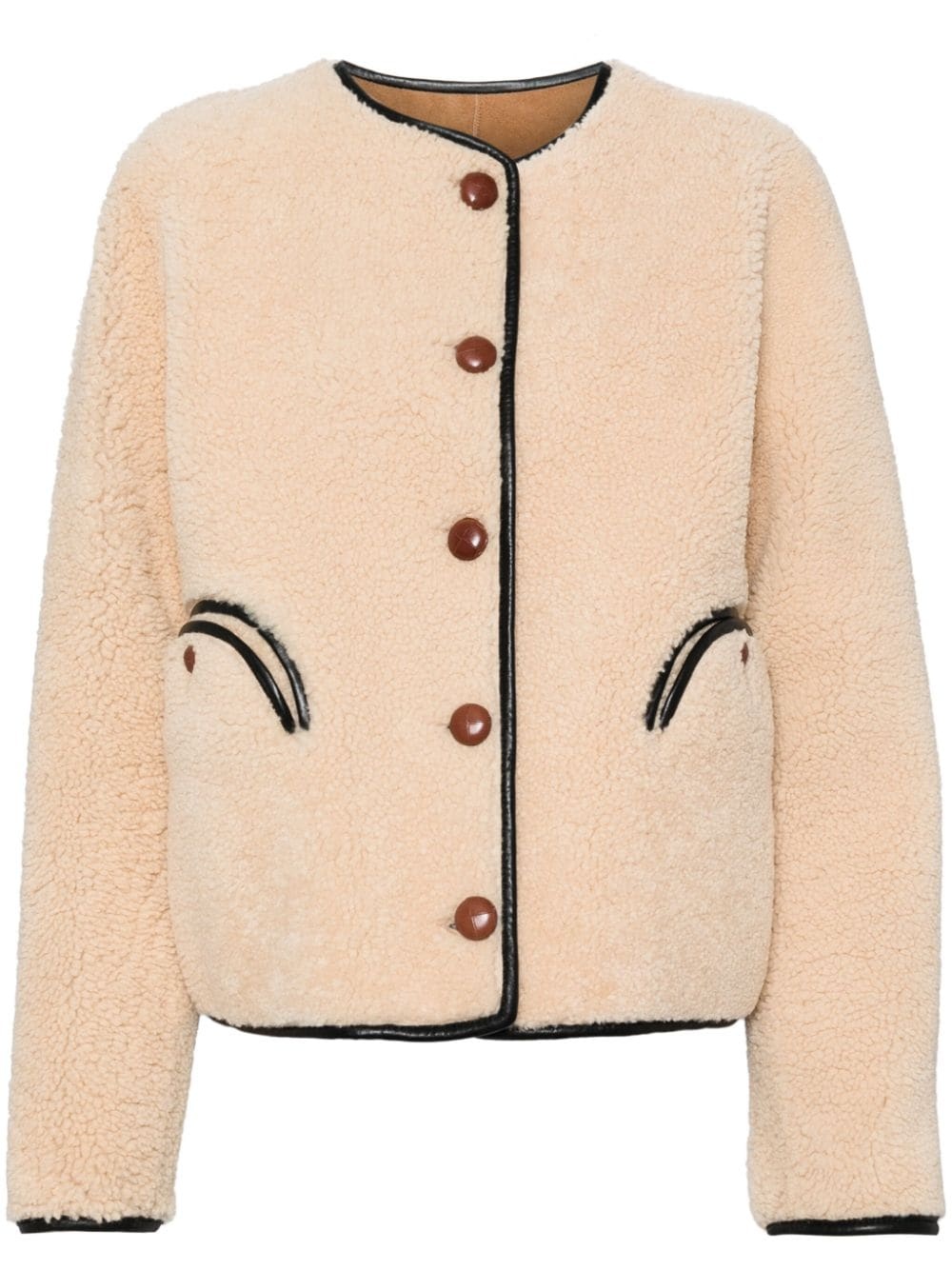 reversible shearling bolero jacket - 1