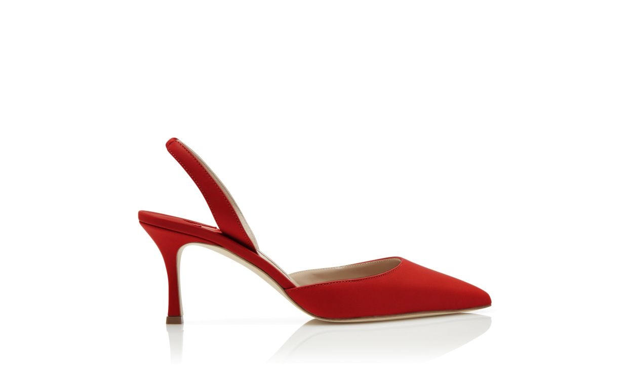 Red Nappa Leather Slingback Pumps - 1