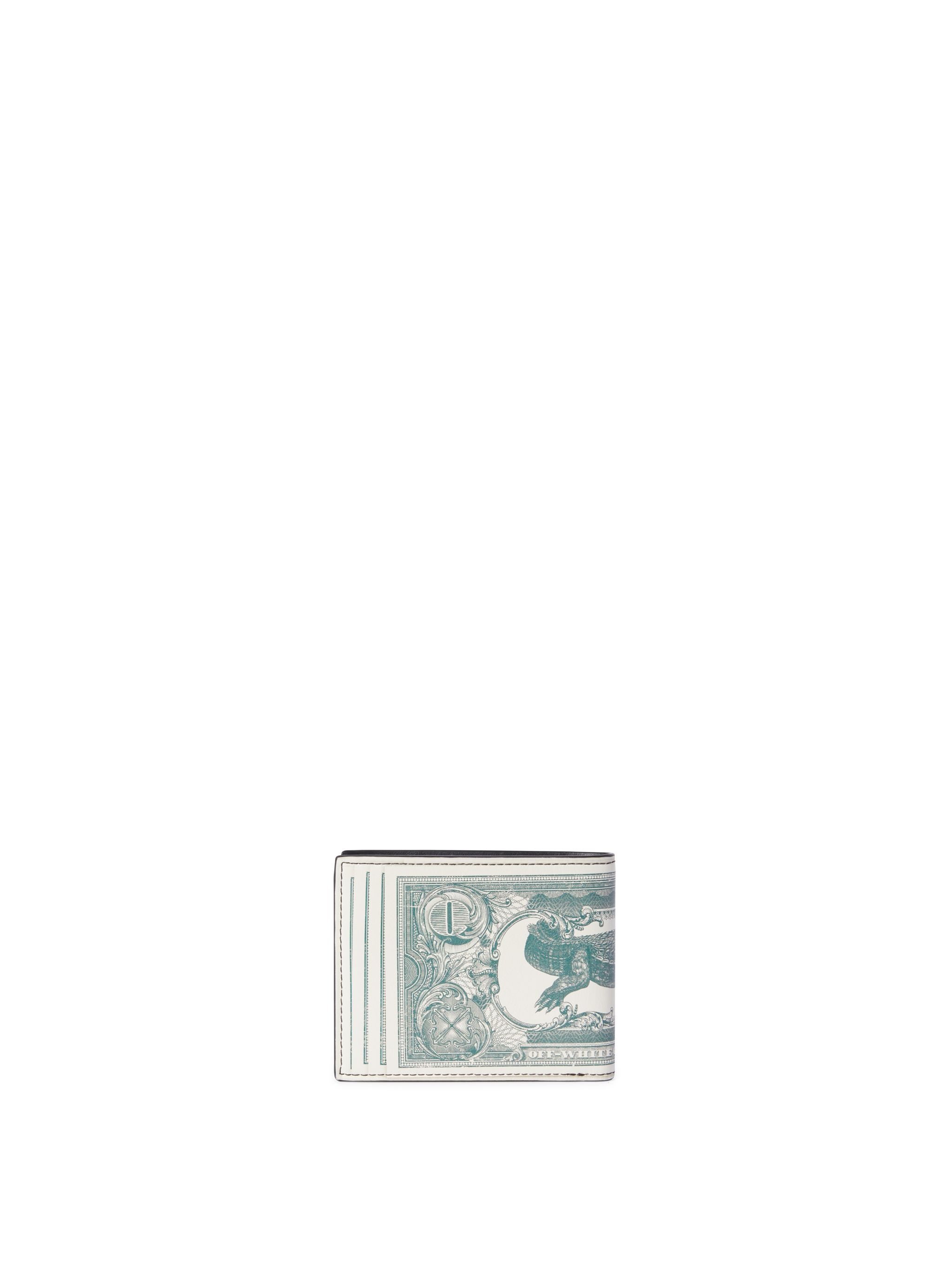 White/green Currency Bifold Wallet - 2