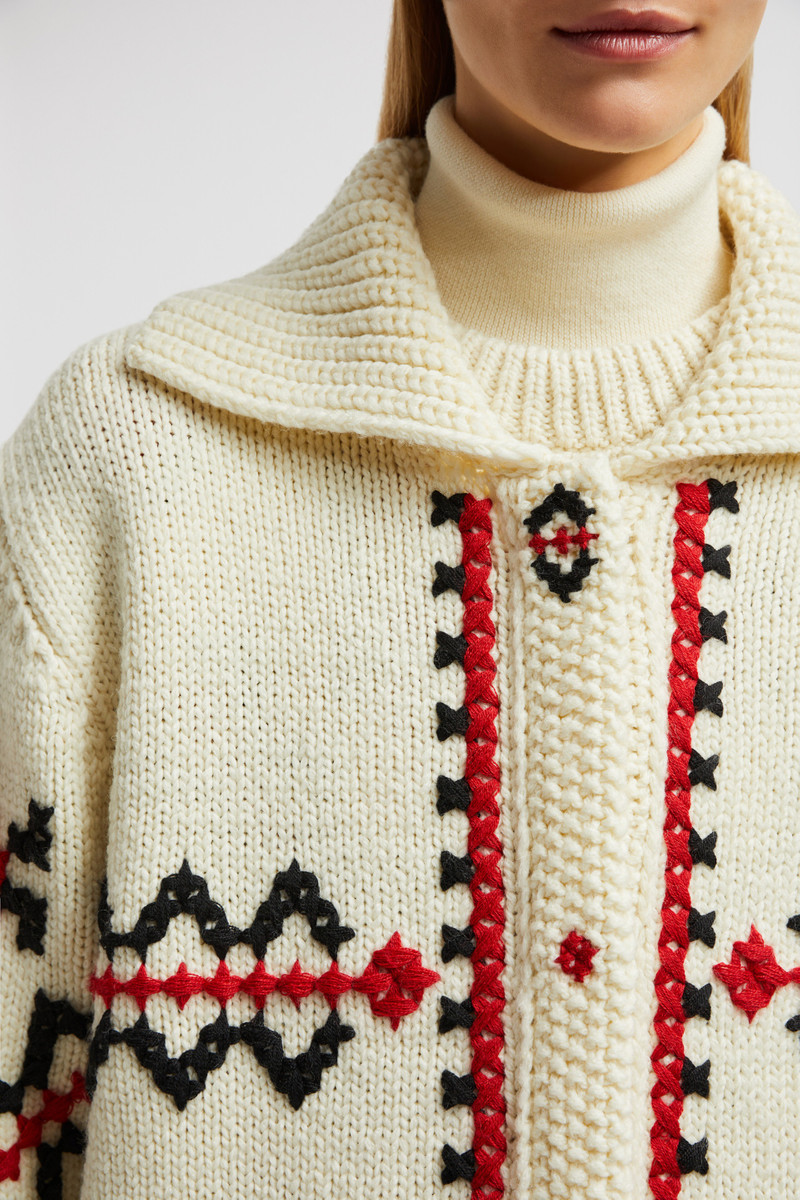 Embroidered Wool Blend Cardigan 6