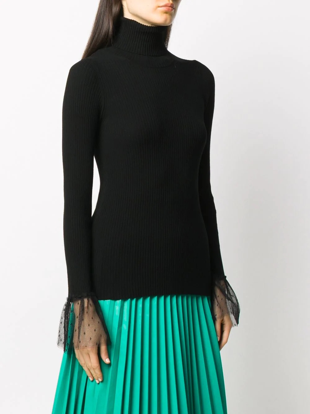 point d'esprit trim rollneck jumper - 3