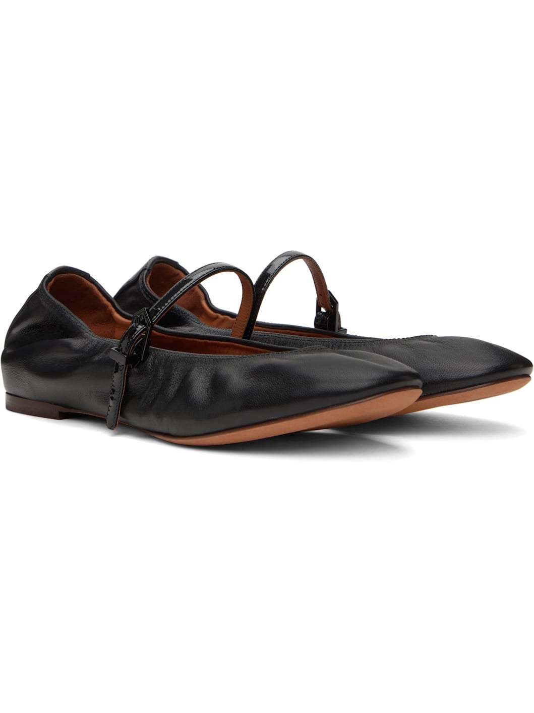 Black Mary Jane Ballerina Flats - 5