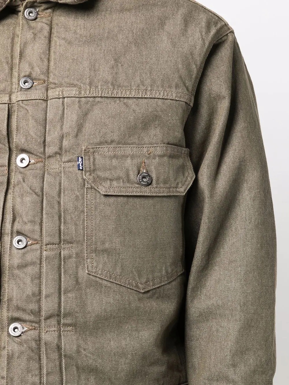 button-down denim jacket - 5