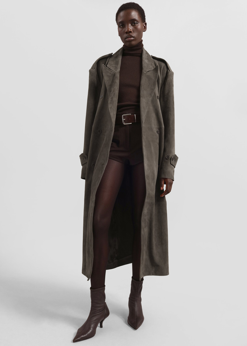 Pembroke Faux Suede Trench - Mousse 1