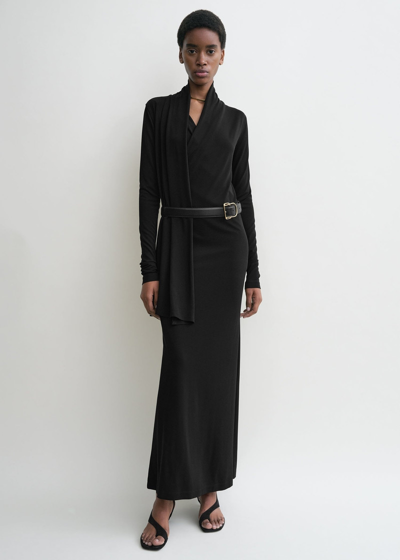 Totême Overlapped jersey dress black outlook