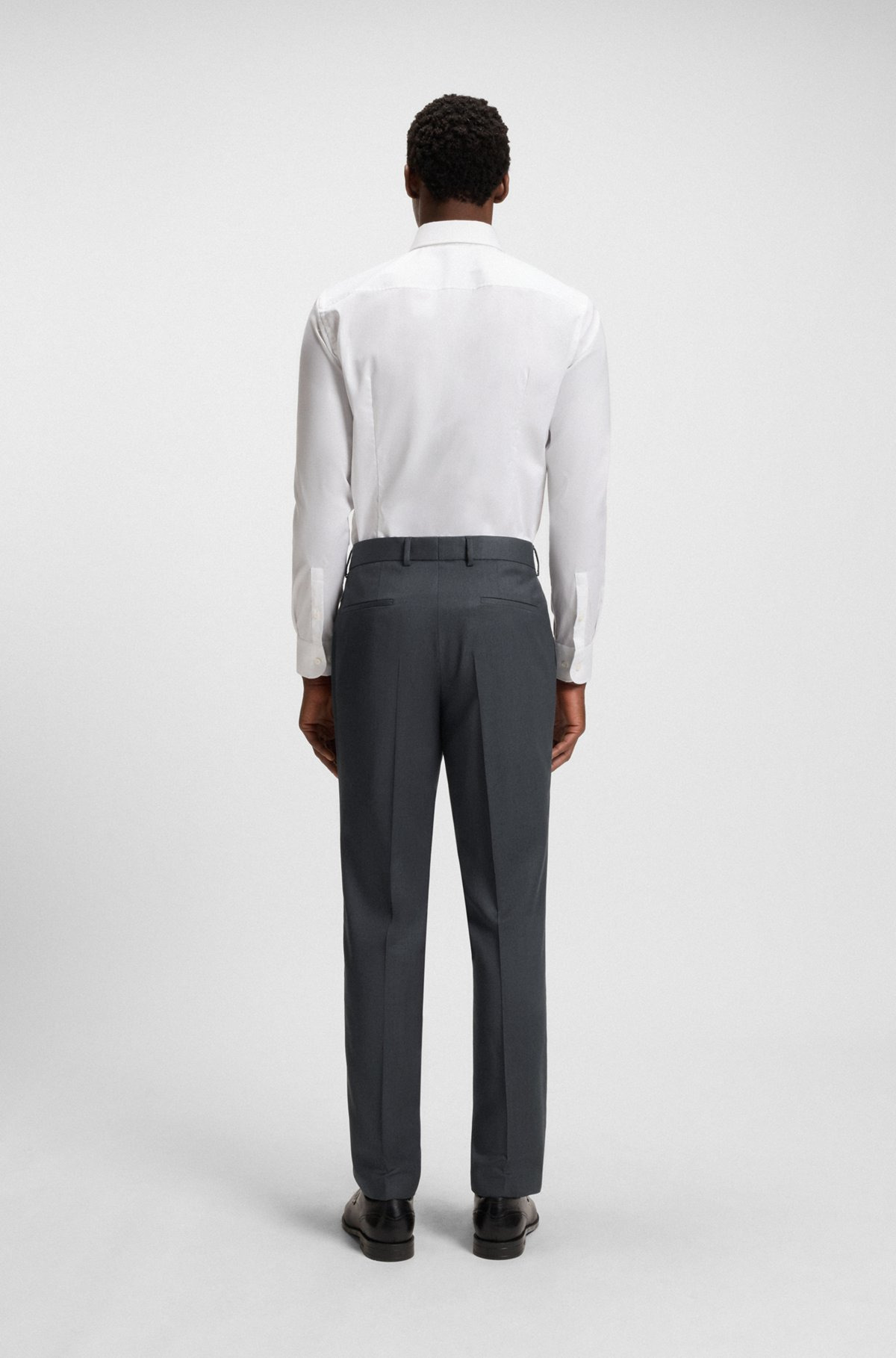 SLIM-FIT TROUSERS IN VIRGIN-WOOL SERGE - 4