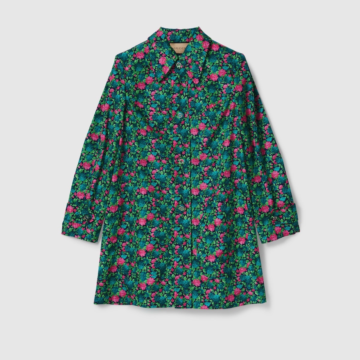 Floral print nylon coat - 1