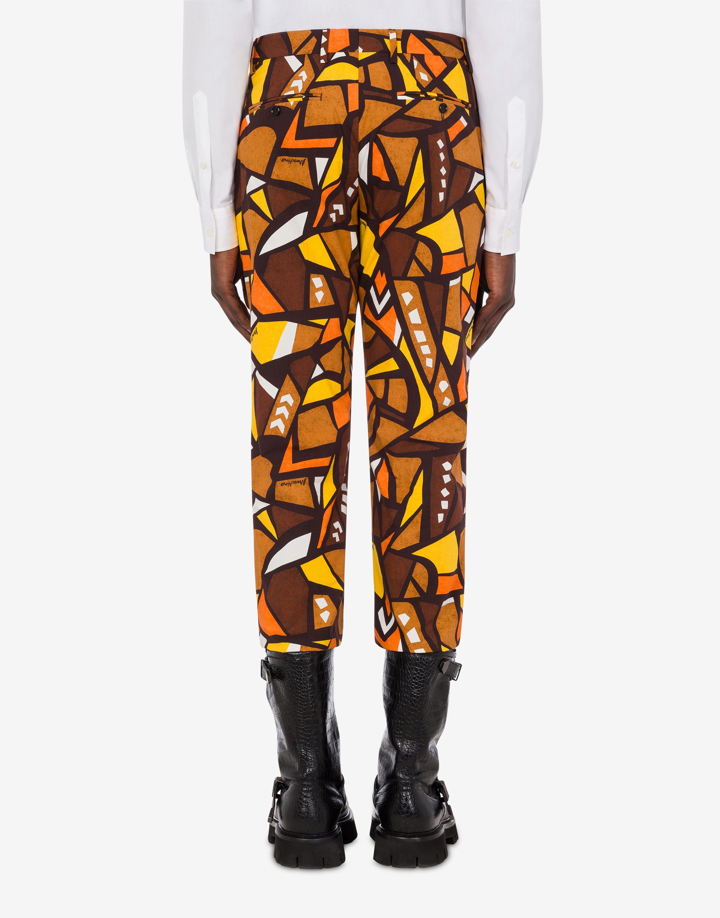 WOOD PRINT COTTON TROUSERS - 3