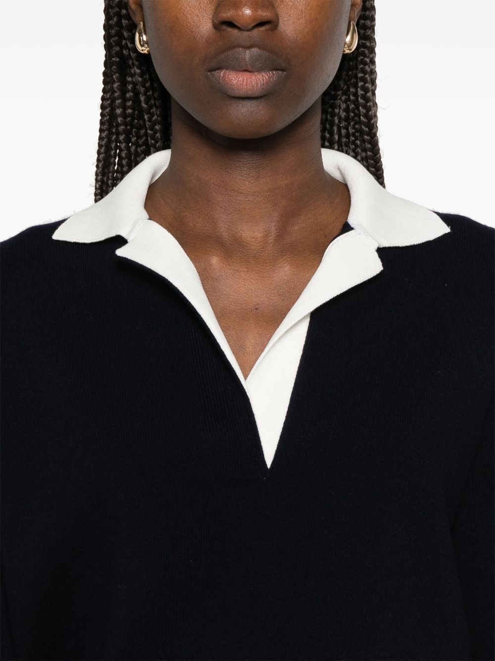 contrast-collar sweater - 5