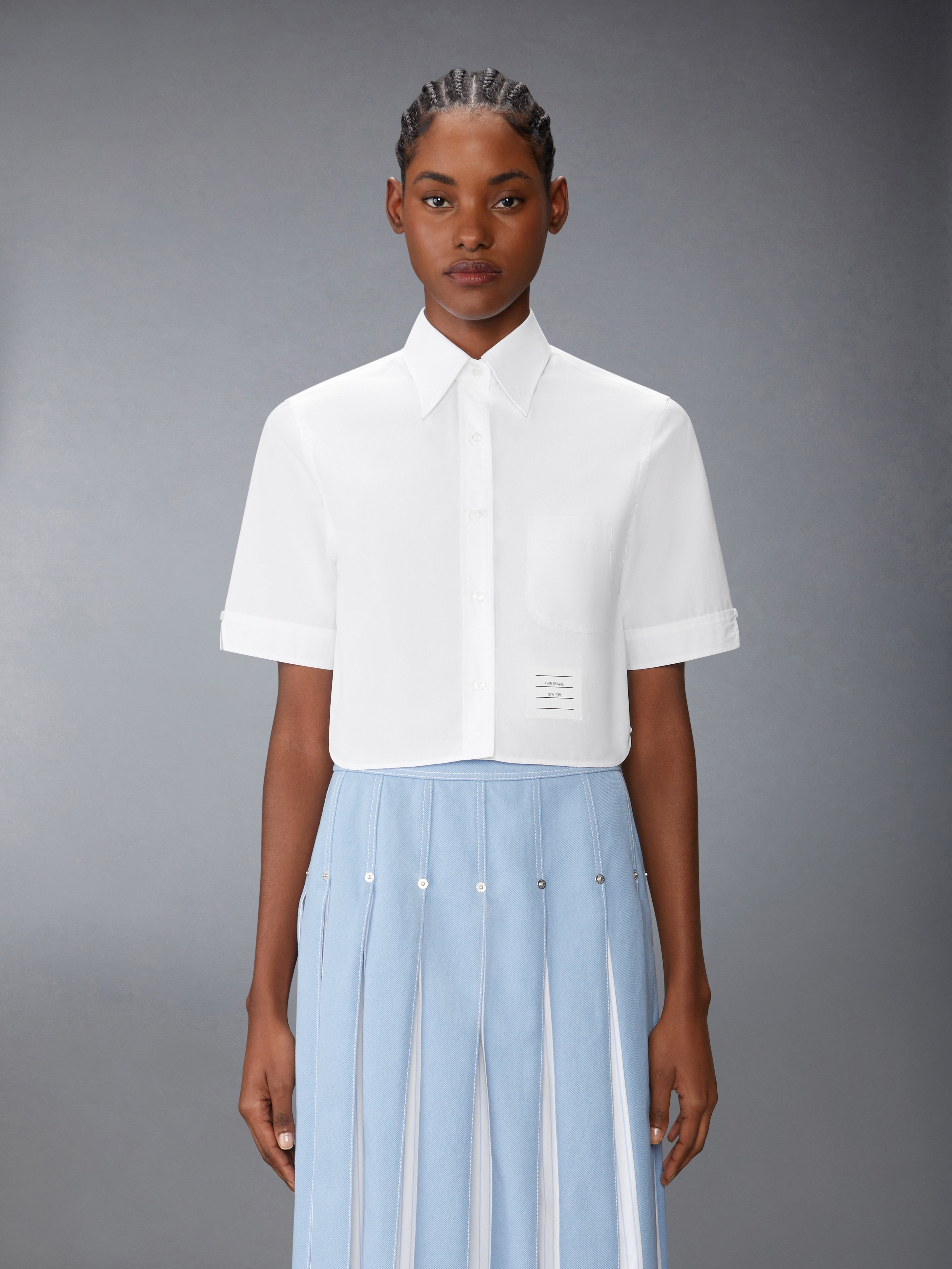 POPLIN CROPPED SHORT SLEEVE SHIRT - 2