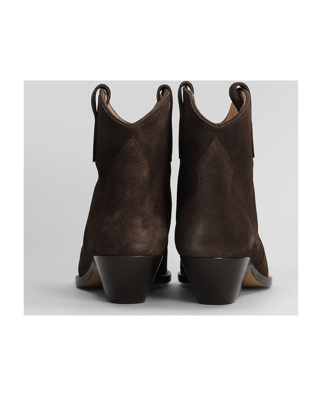 Dewina Texan Ankle Boots In Brown Suede - 4