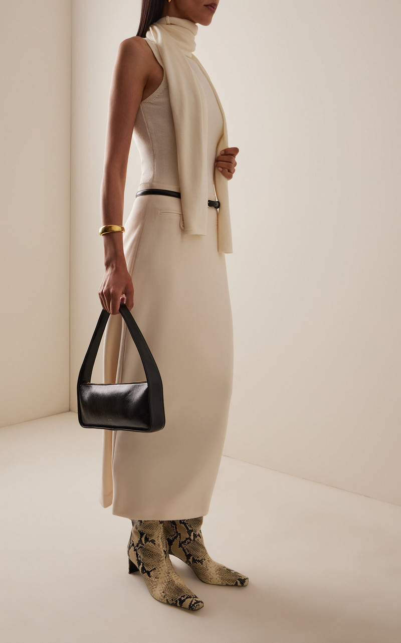 STAUD Smith Crepe Maxi Skirt white outlook