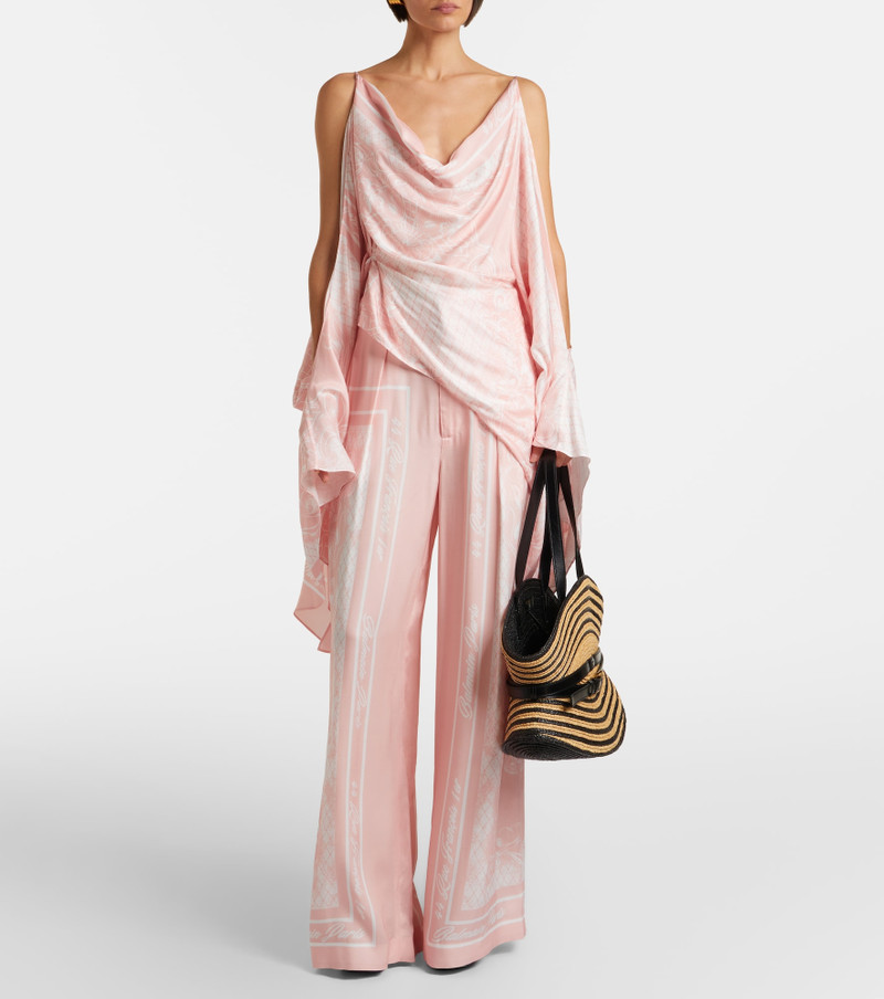 Balmain Printed satin palazzo pants outlook