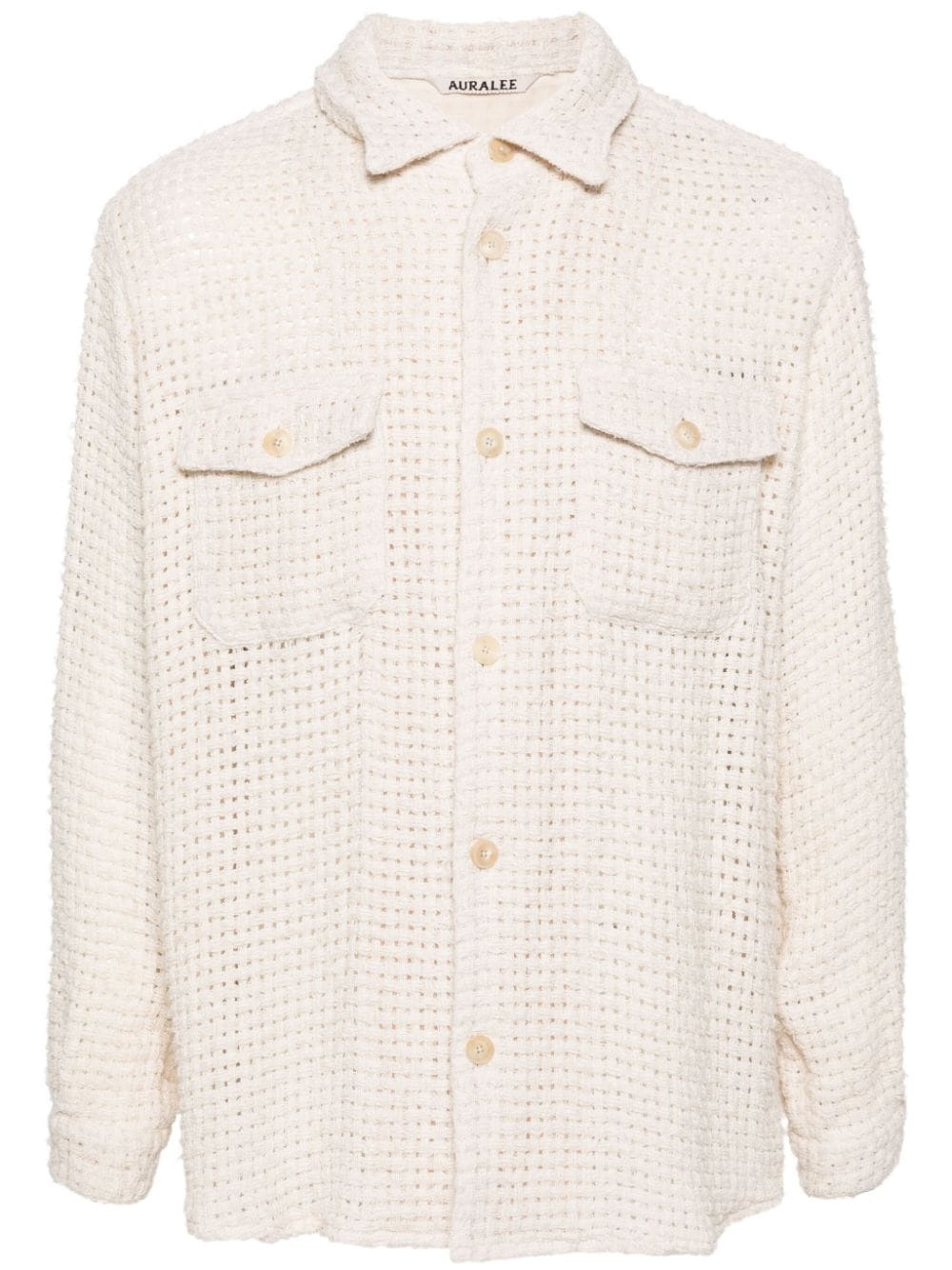 long-sleeve tweed shirt - 1