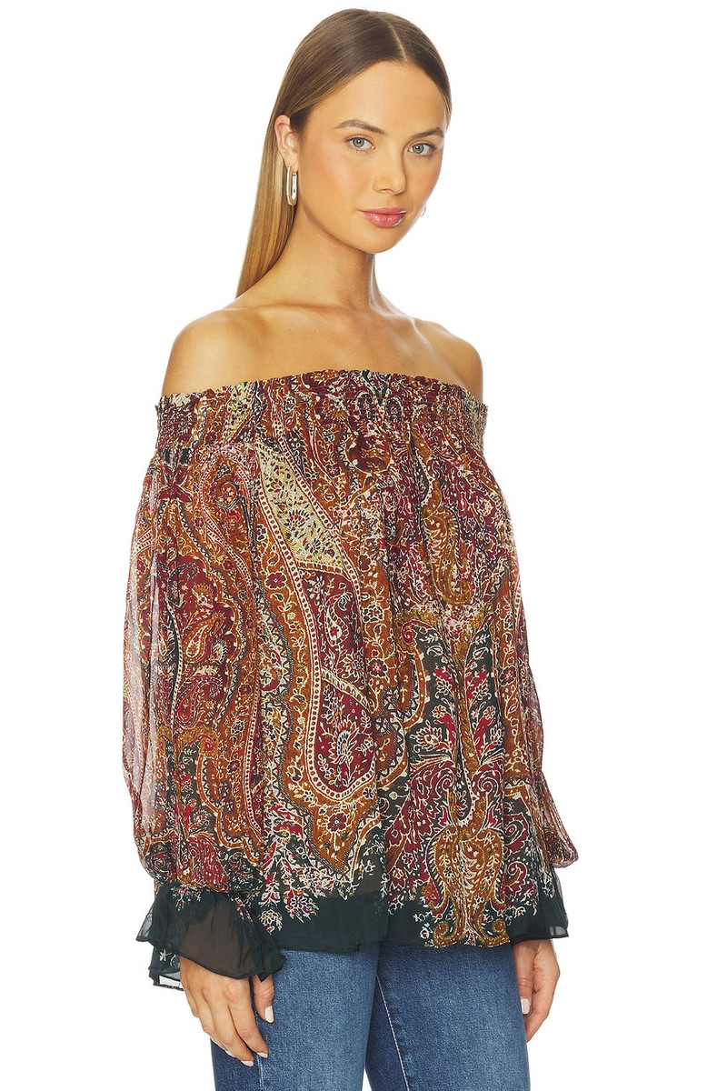 HEMANT & NANDITA Smocked Detailed Off Shoudler Top outlook