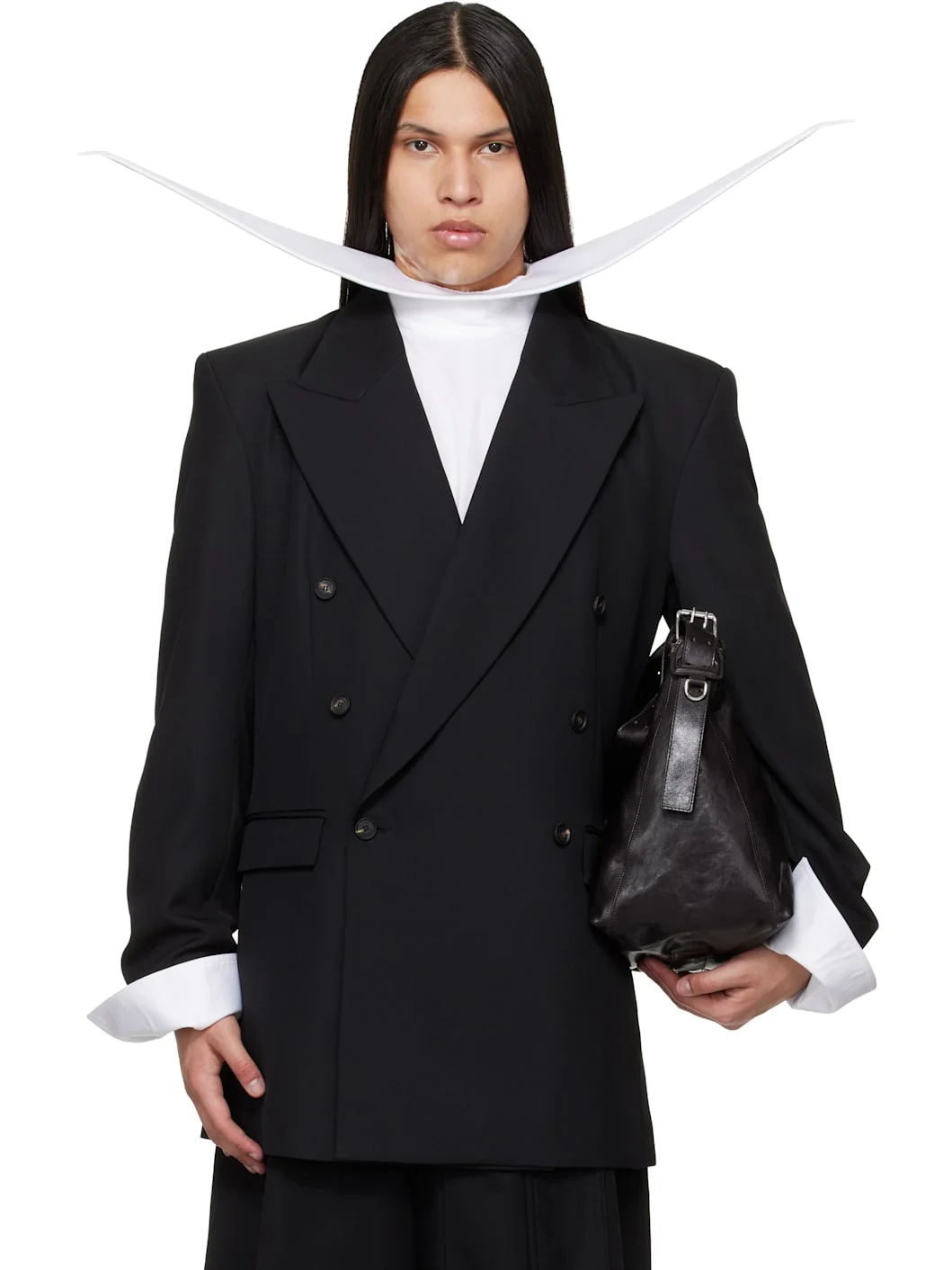 Black Oversized Tailored Blazer - 1