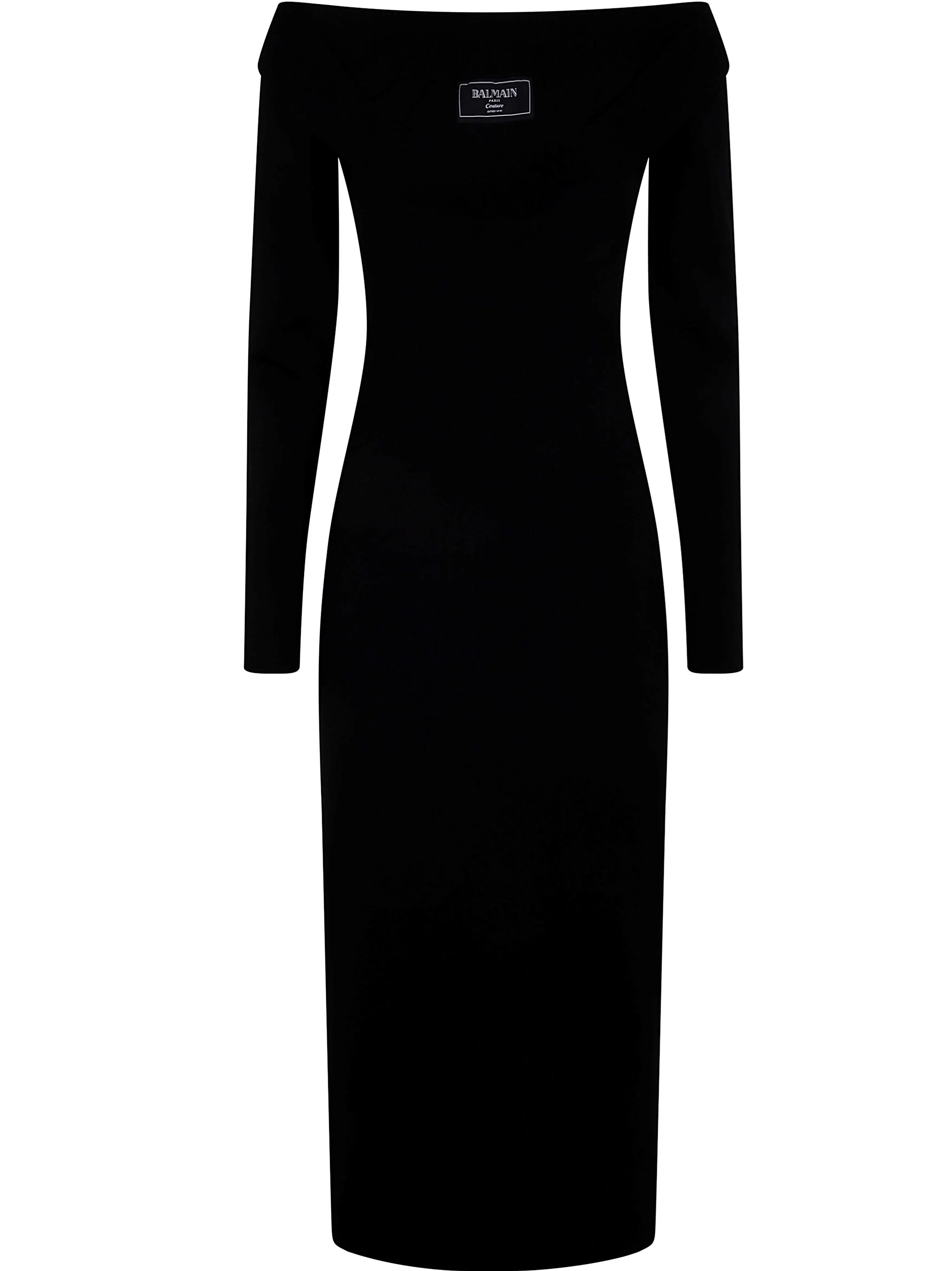 Ls Double Collar Knit Zipped Midi Dress By Balmain - 1