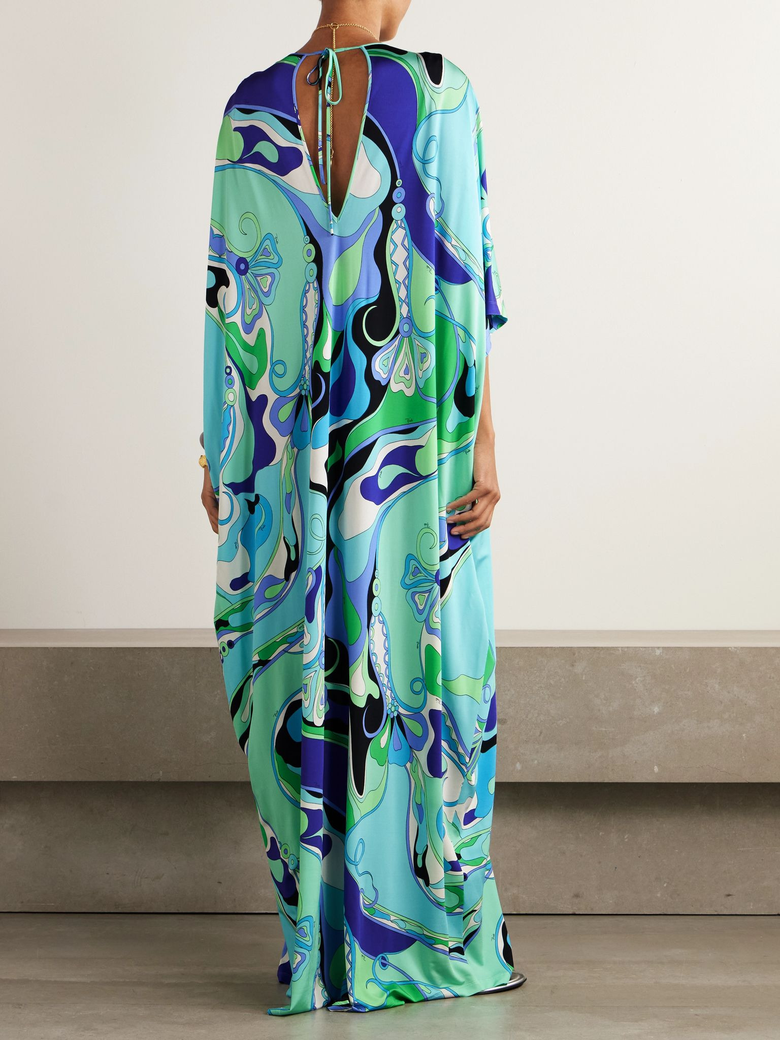 Printed jersey kaftan Blue - 3