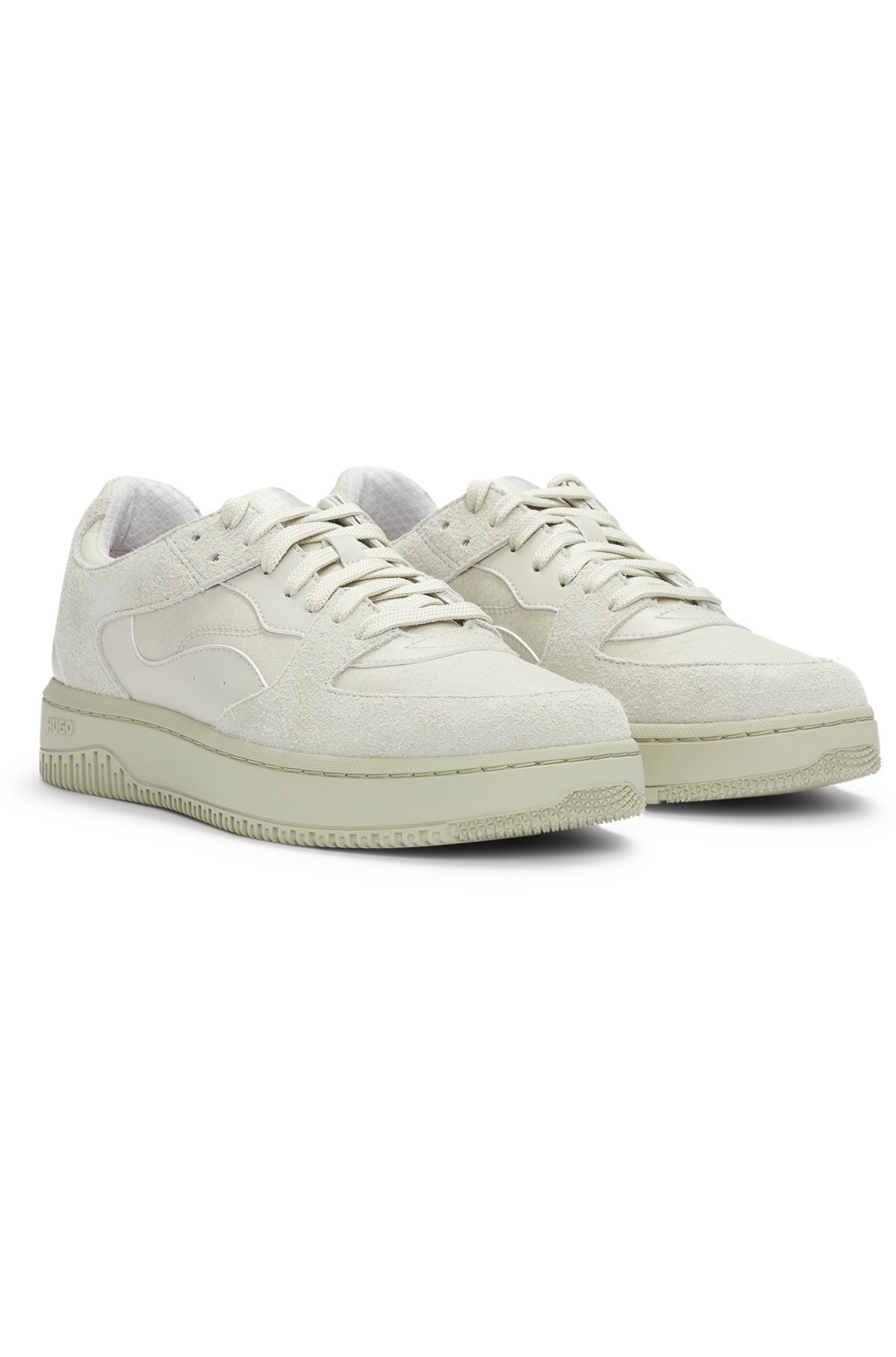MIXED-MATERIAL TRAINERS WITH SUEDE AND HONEYCOMB RIPSTOP - 2