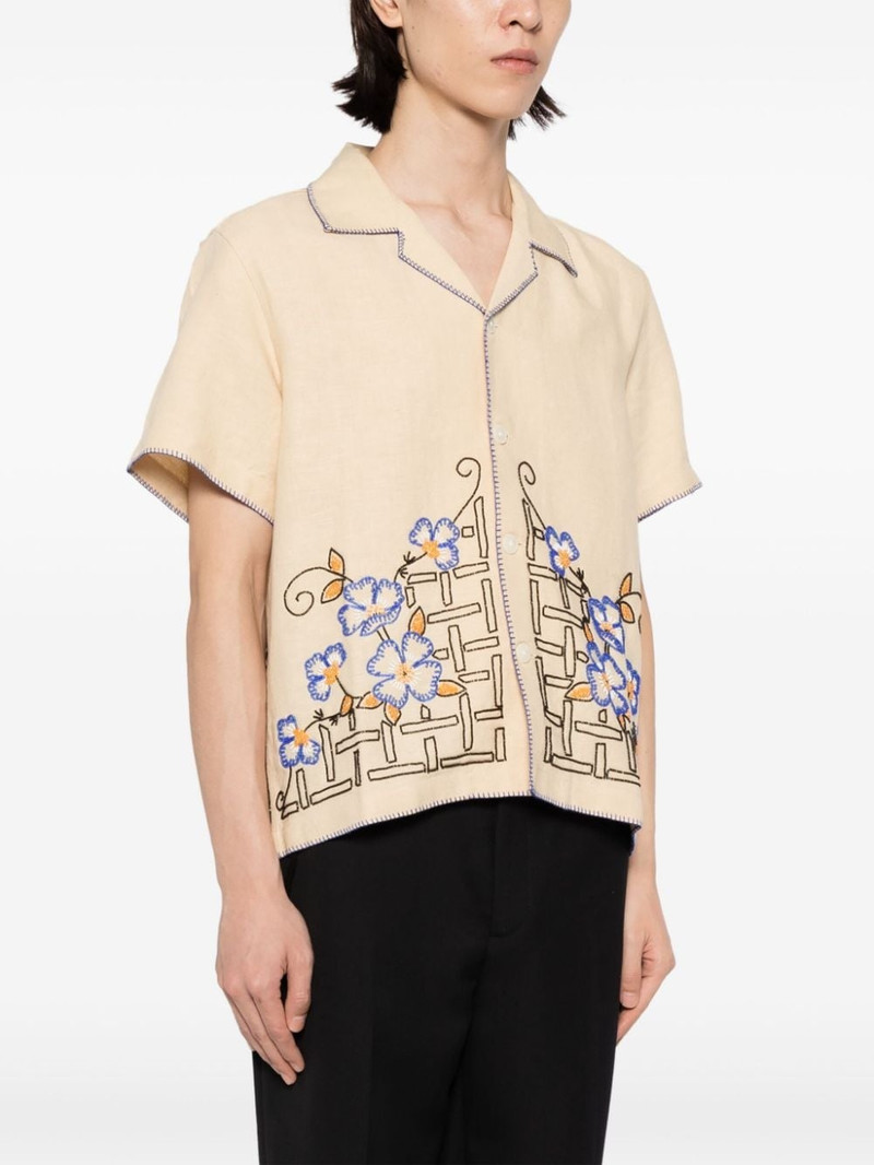 Himalayan Poppy short-sleeve linen shirt 3