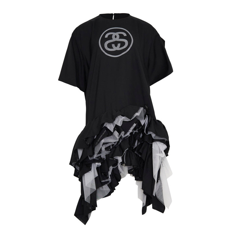 Graphic Ruffled Hem Dress 1