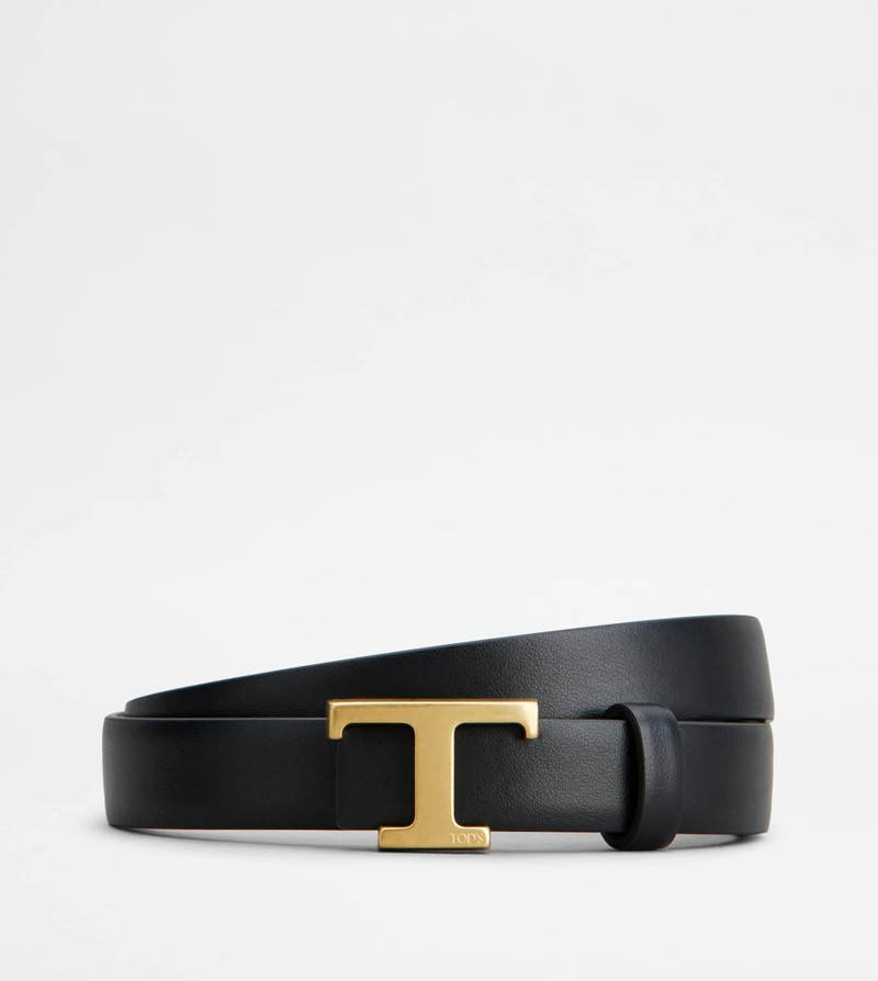 T TIMELESS REVERSIBLE BELT IN LEATHER - BLACK, RED 1