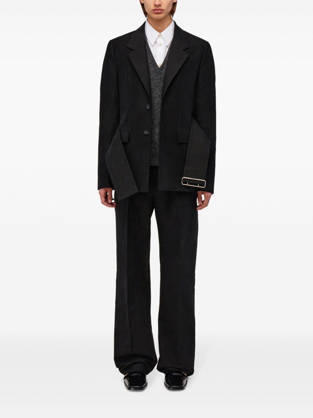 single-breasted cotton blazer - 2