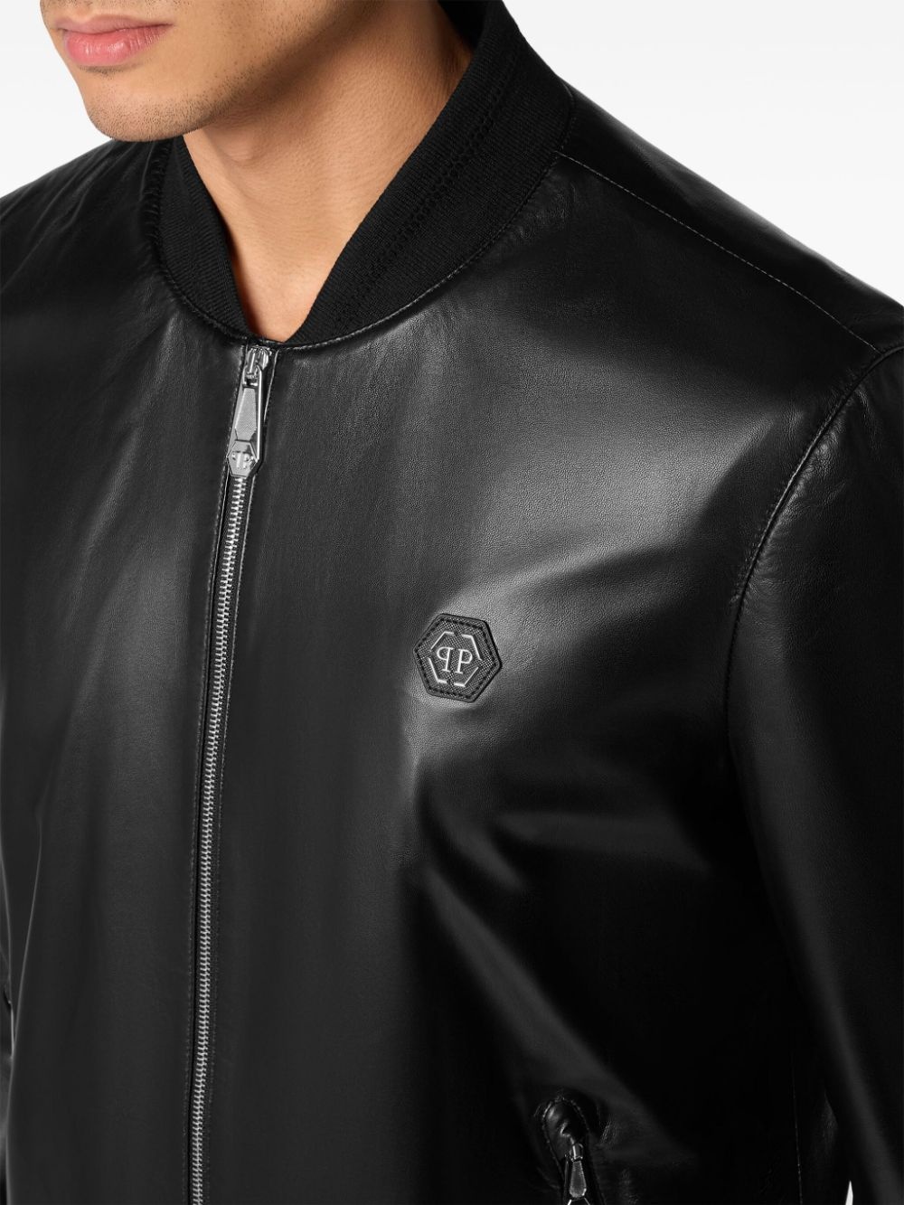 leather bomber jacket - 5