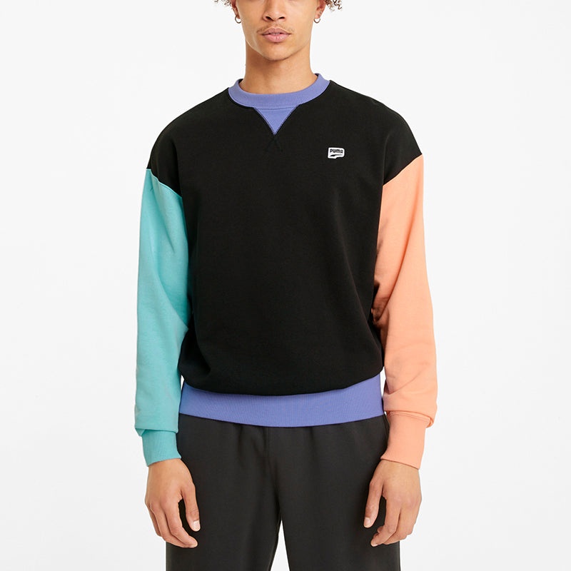 PUMA Graphic Crew Logo Printed Casual Sports Sweater Black 531426-51 - 3