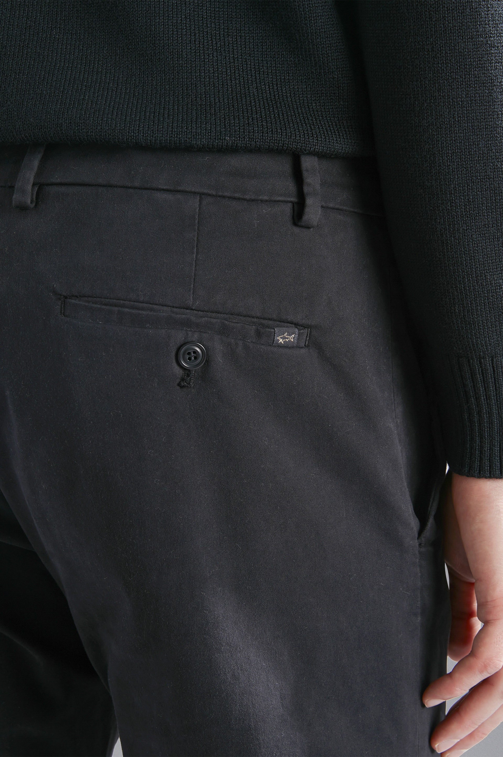 COTTON STRETCH CHINO TROUSERS - 4