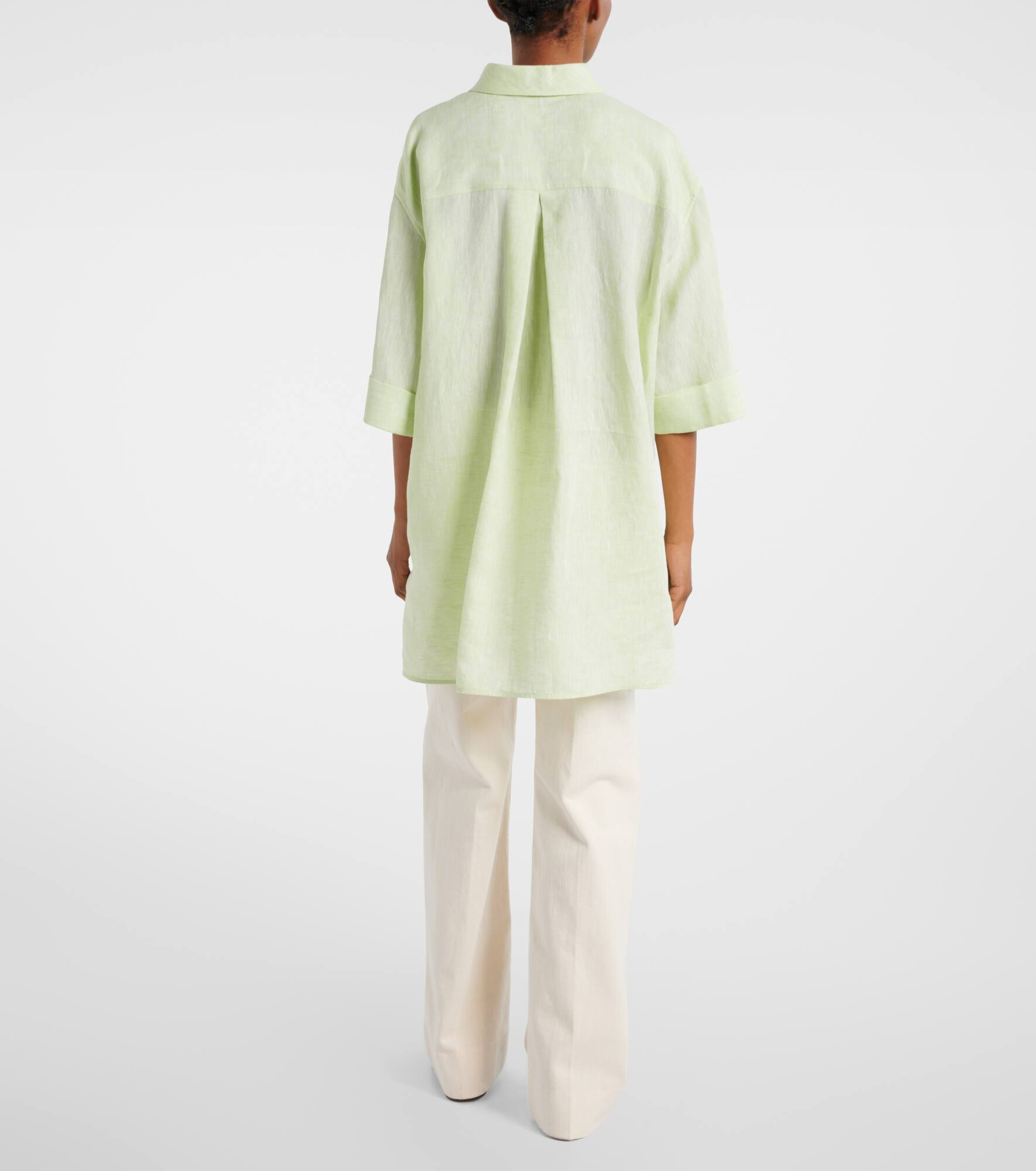 Oversized linen polo shirt - 3