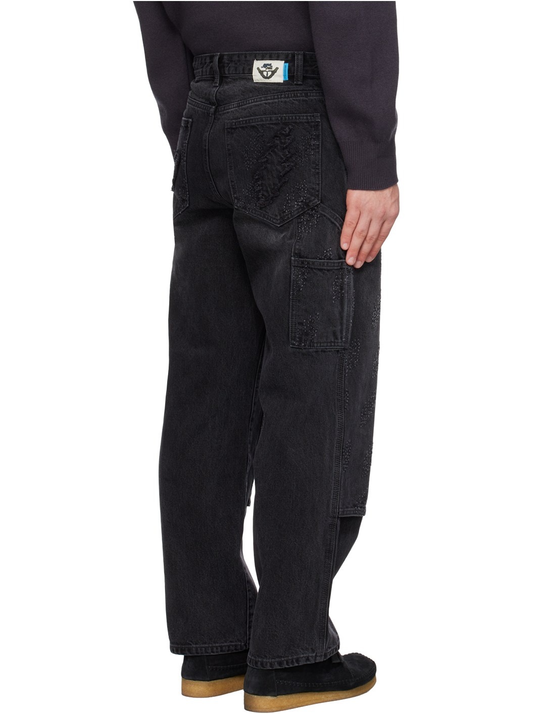 Black Lightning Denim Cargo Pants - 3