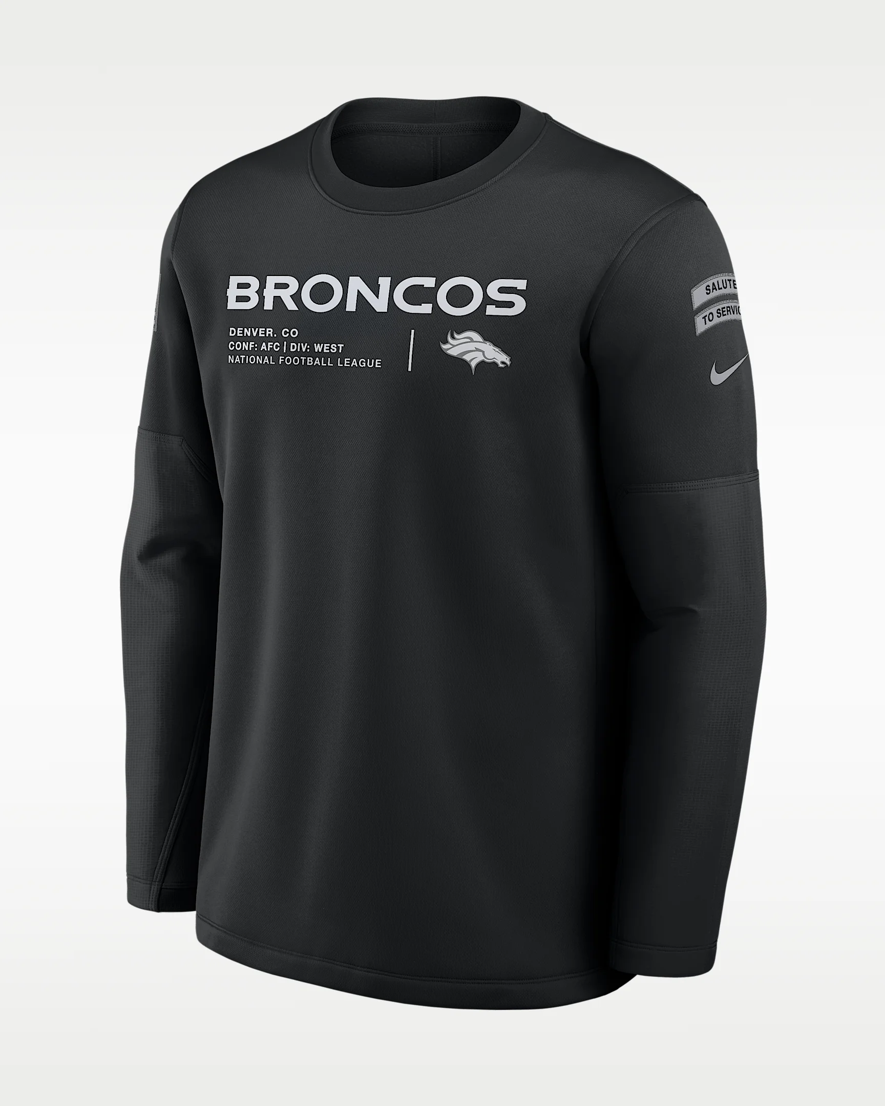 Denver Broncos Salute to Service Sideline Coaches Men's Nike NFL Pullover Crew - 1