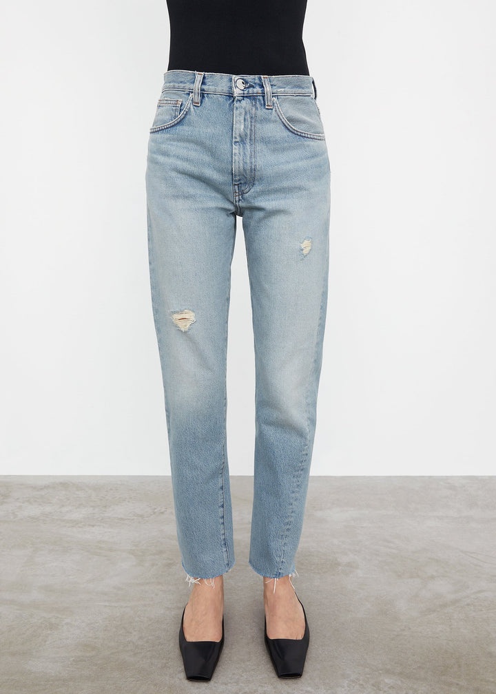 Twisted seam denim distressed light blue - 2