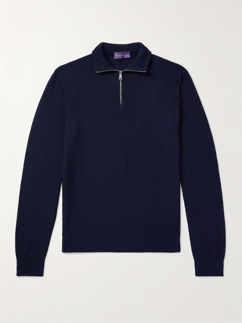 Silk and Cotton-Blend Half-Zip Sweater - 1