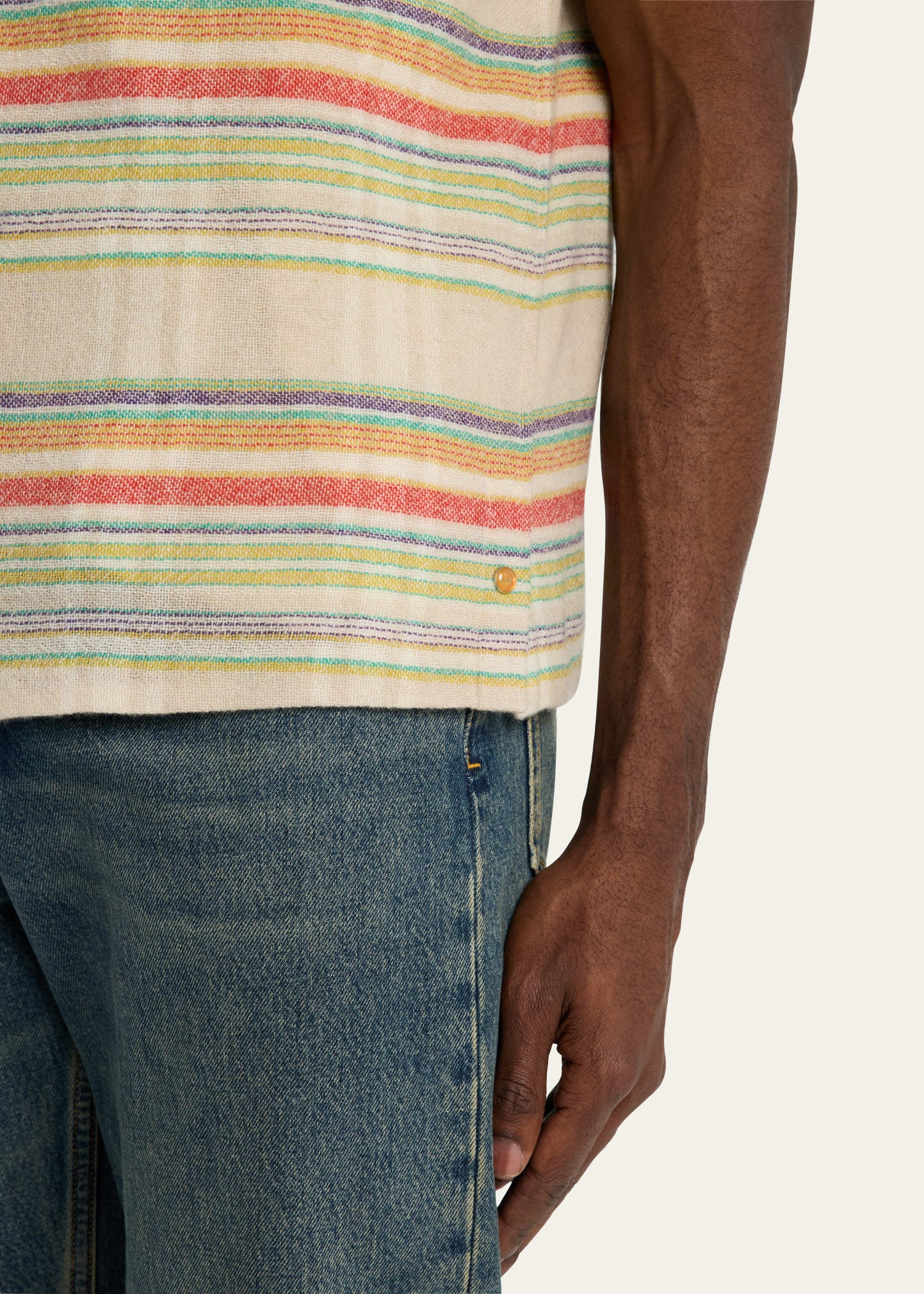 Men's Multi-Stripe Cashmere Gauze Sport Shirt - 5