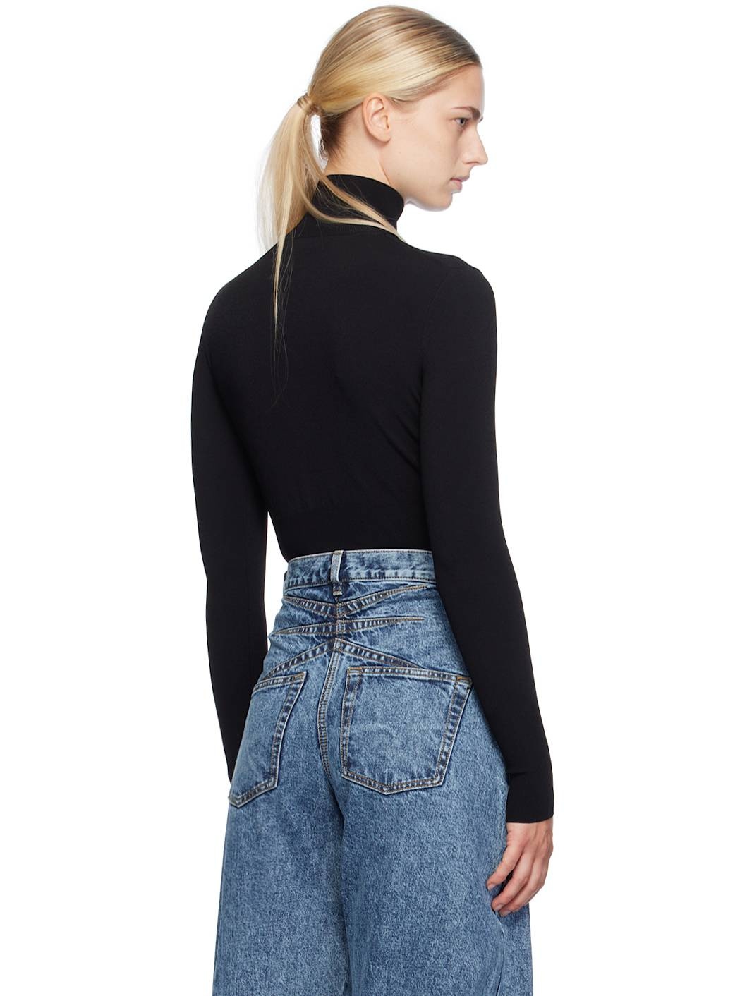 Black Rib Turtleneck - 3