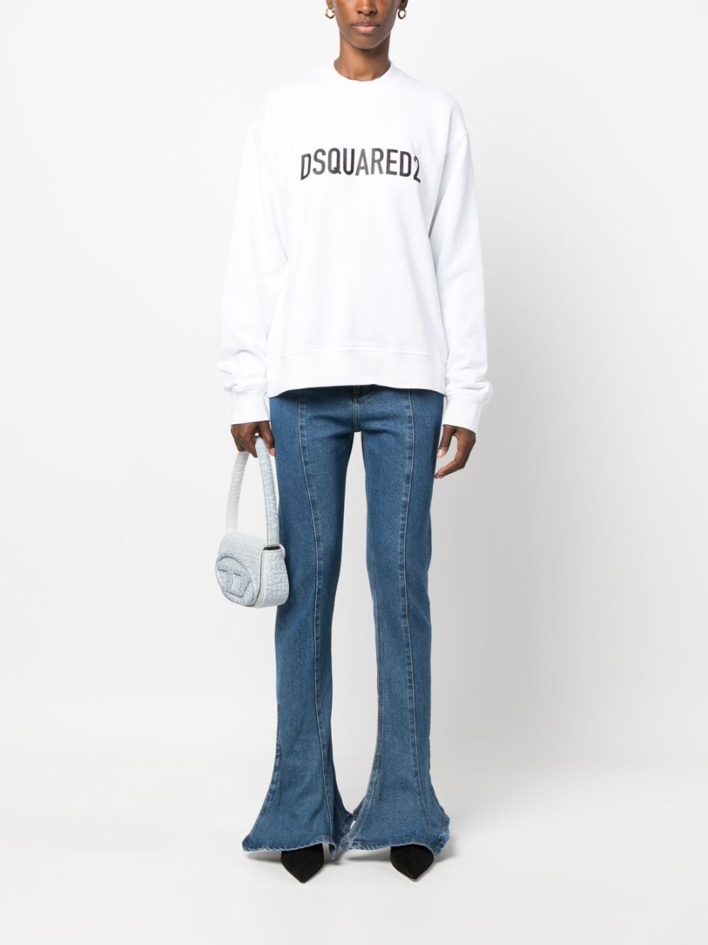 logo-print cotton sweatshirt - 2