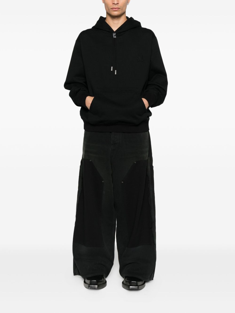 embroidered-logo drawstring hoodie - 2
