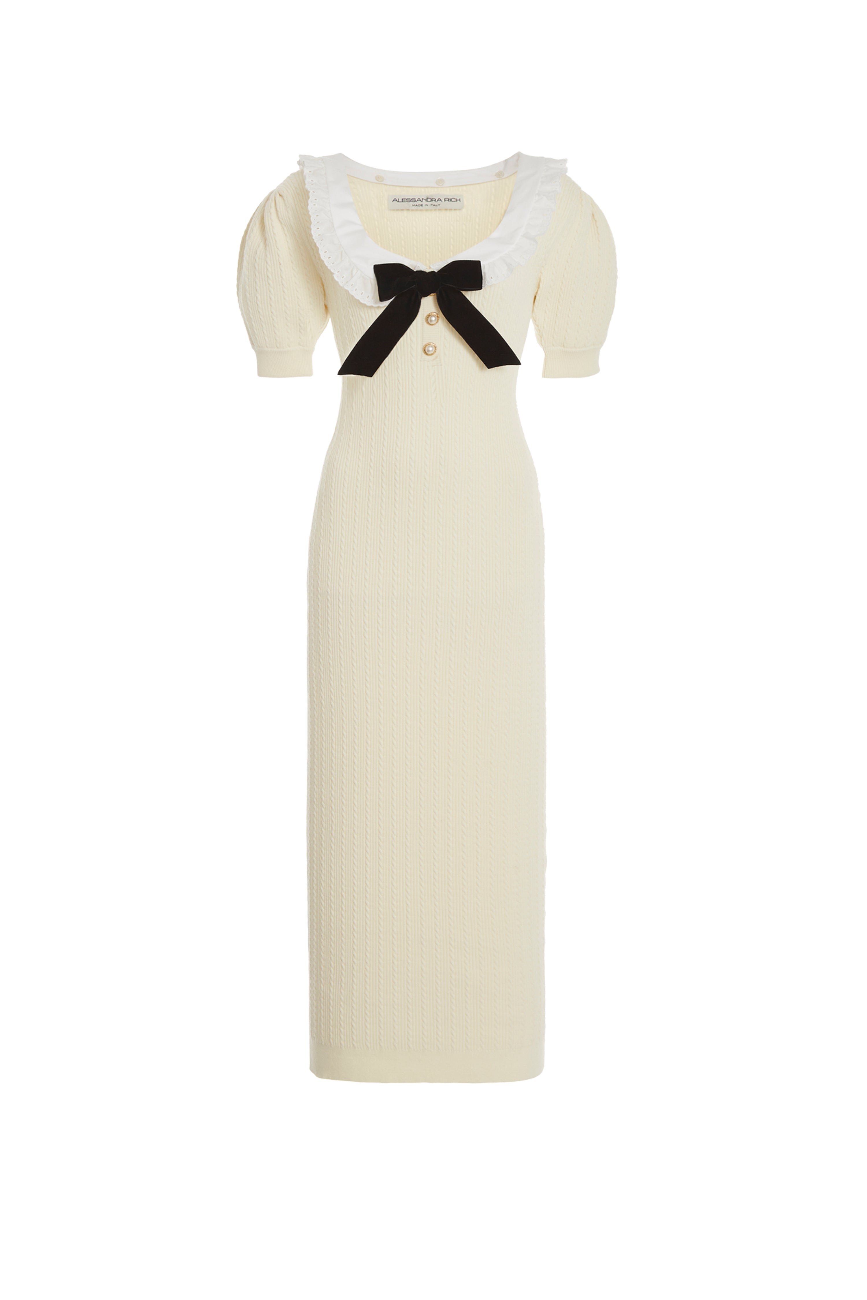 COTTON BLEND KNIT DRESS WITH COLLAR - 1