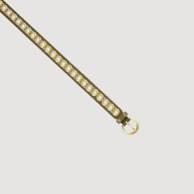 Sandro Leather belt with eyelets outlook