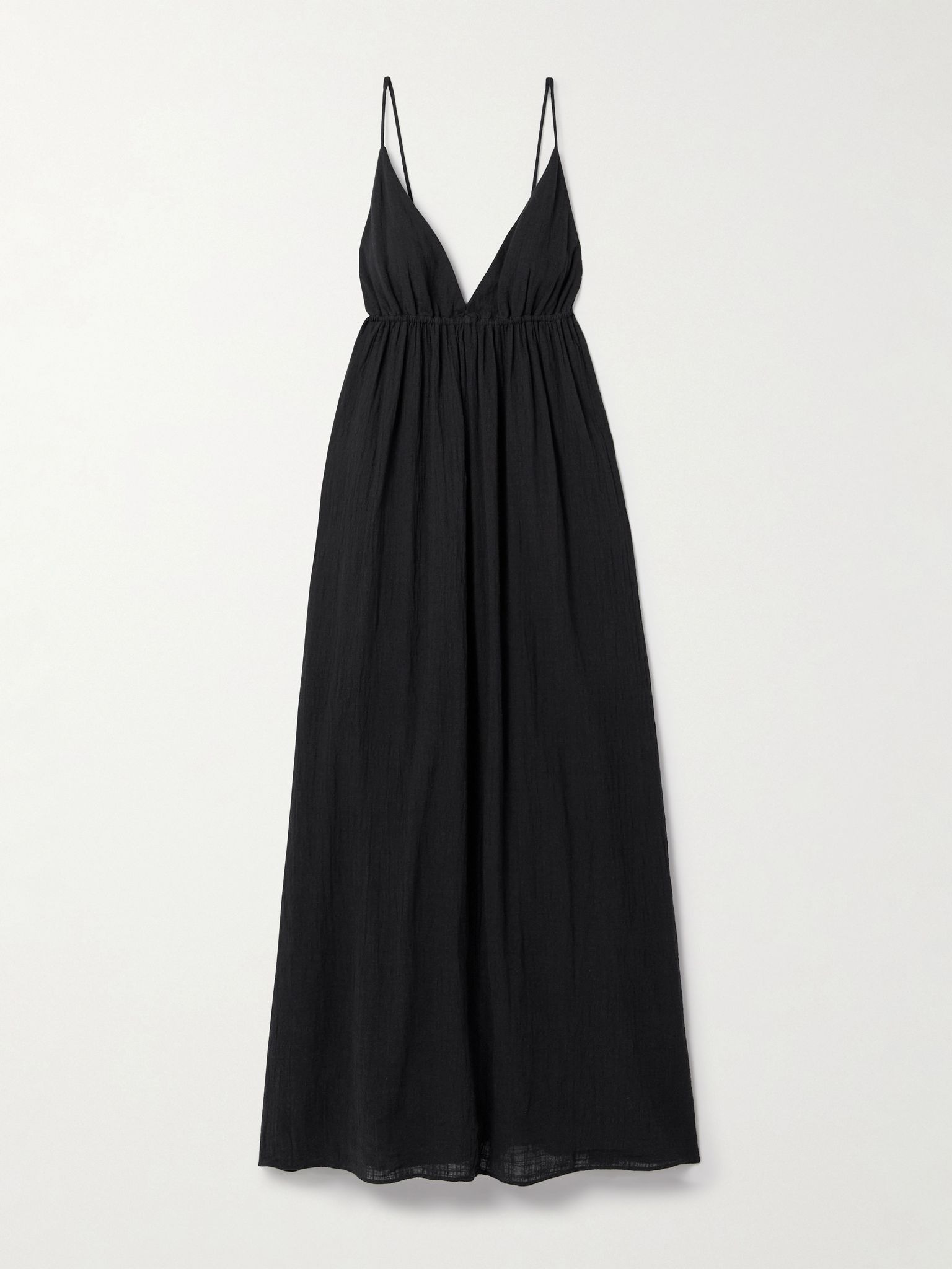 Hanna cotton-gauze maxi dress Black - 1