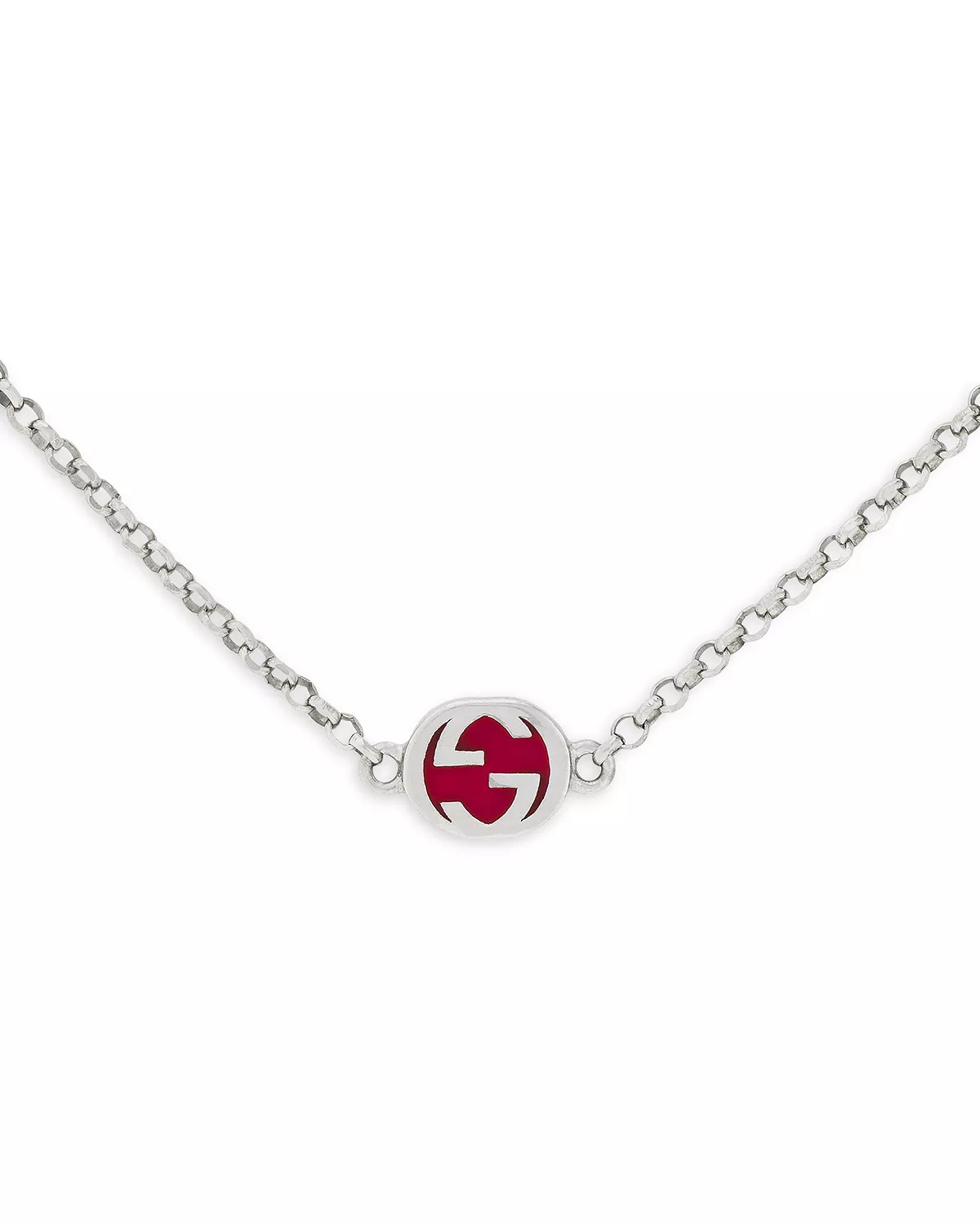 Sterling Silver Interlocking G Multicolor Strand Necklace, 16.5"-17.7" - 2
