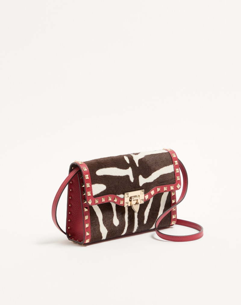 VALENTINO GARAVANI ROCKSTUD SMALL SHOULDER BAG IN PONY-EFFECT CALFSKIN 3